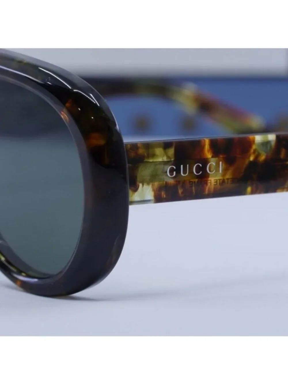 Gucci GG1909S 001 Aviator Sunglasses - Spotted Havana/Grey